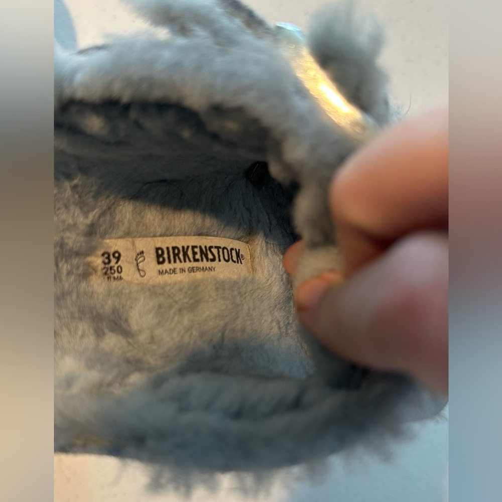 Birkenstock Arizona Shearling Suede Light Blue - Picture 3 of 4